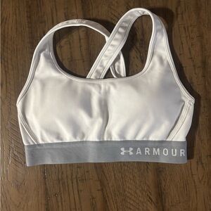 Under Armour Women's White and Gray Sports Bra